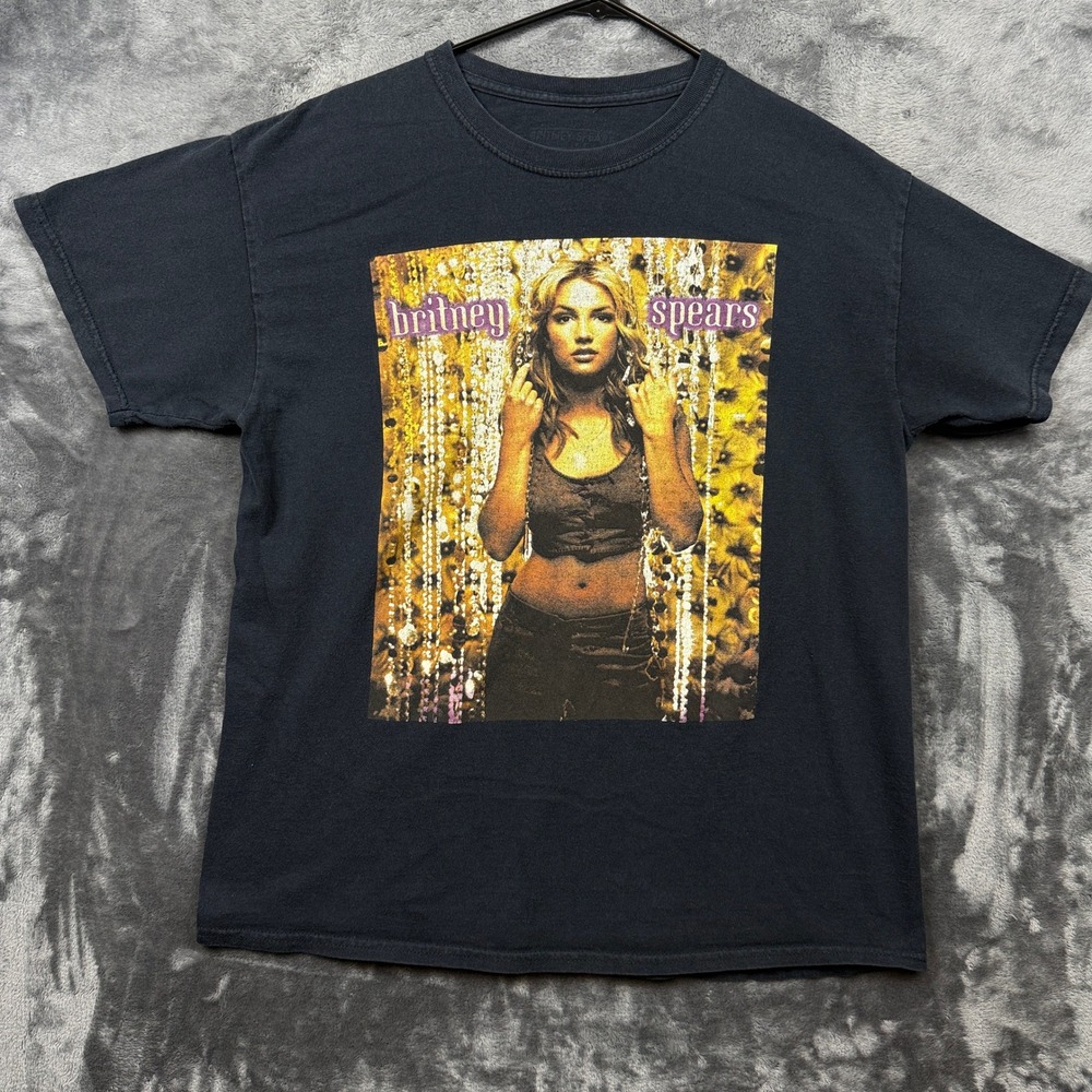 Britney Spears Graphic T-Shirt Unisex Large Black Y2K Pop Star Music Concert Tee